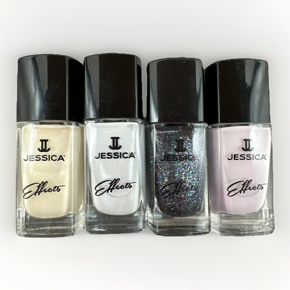 Jessica Effects Nail Lacquer Polish, Set Of 4 Pearl/Shimmer/Glitter Colors {60}